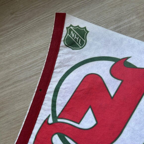 Early 1980'S New Jersey Devils NHL Hockey Pennant Flag - Picture 2 of 10